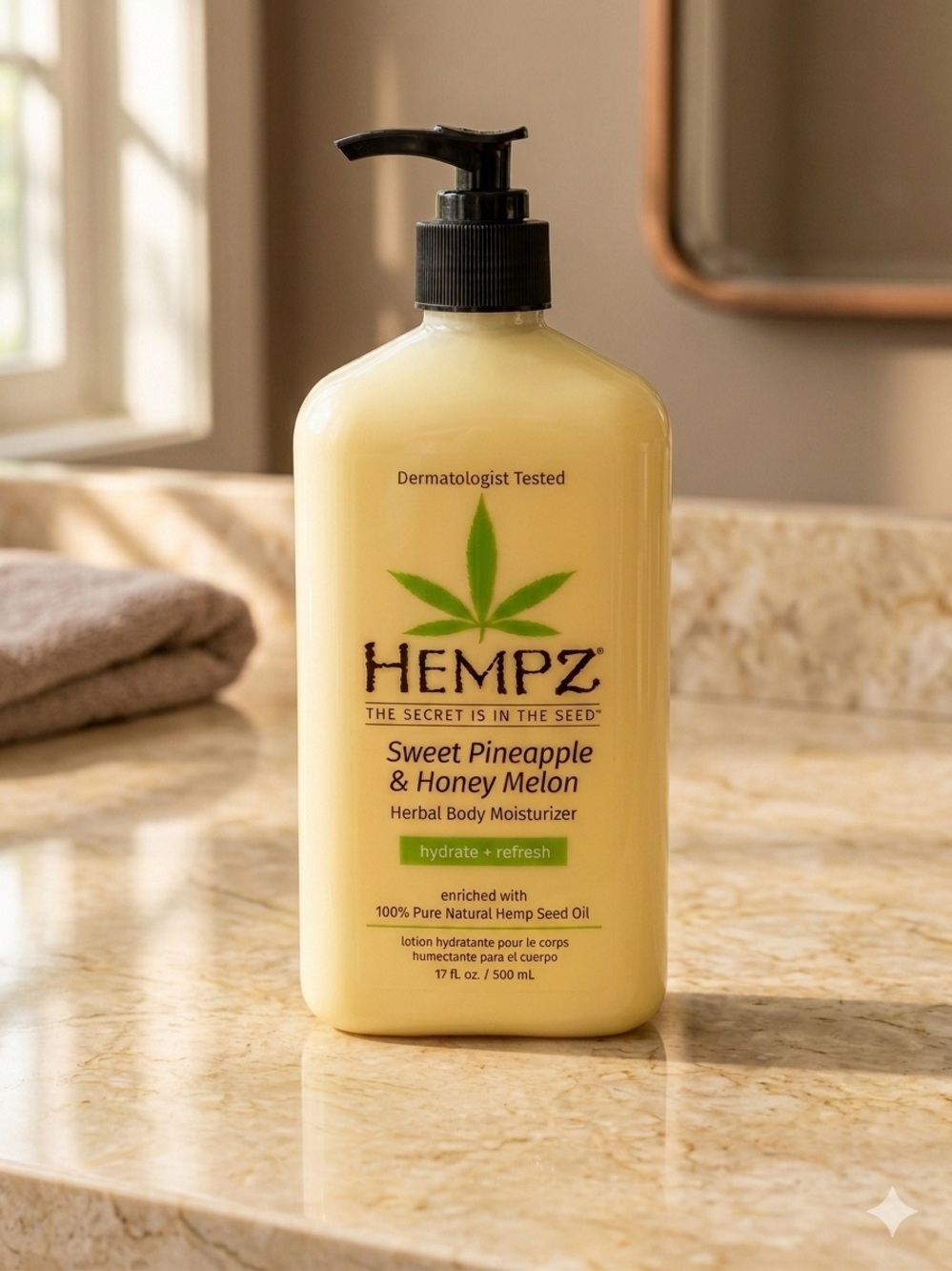 Hempz Sweet Pineapple & Honey Melon Moisturizer - Yellow Bottle with Black Pump
